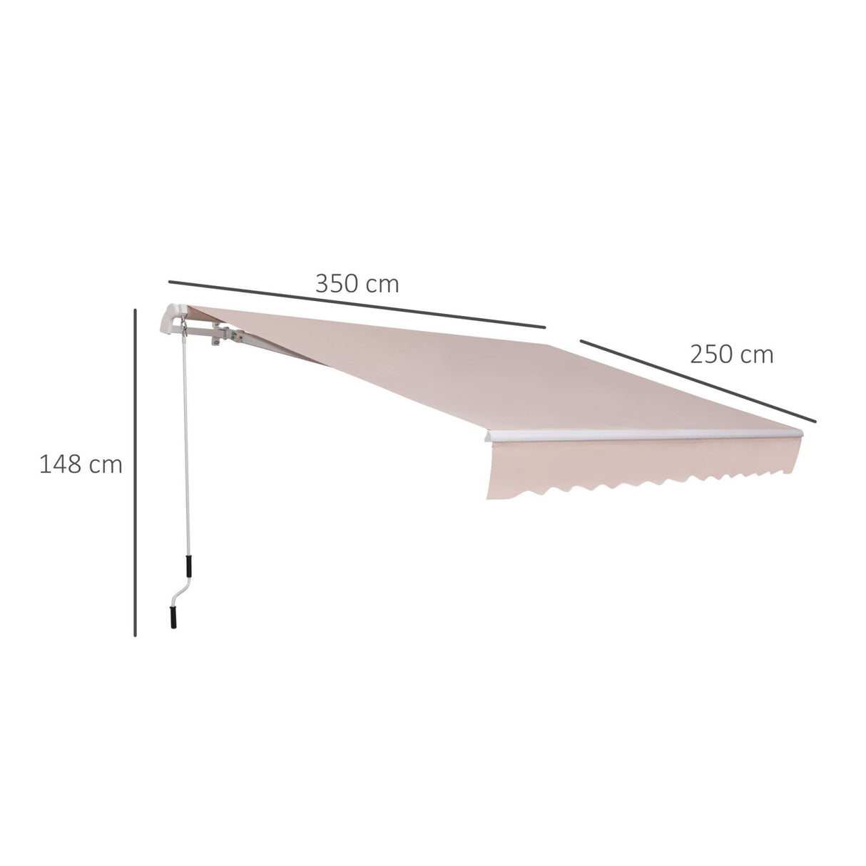 easycomfort easycomfort tenda da sole per esterno a bracci 3 5x2 5m con manovella metallo e poliestere beige ean 8055776912967