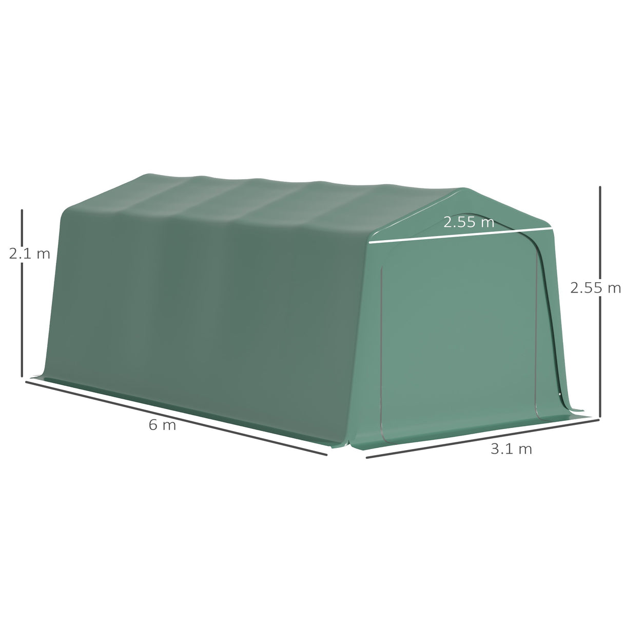 easycomfort easycomfort tendone da giardino per auto con ingresso a cerniera e picchetti 600x255 310x255cm verde