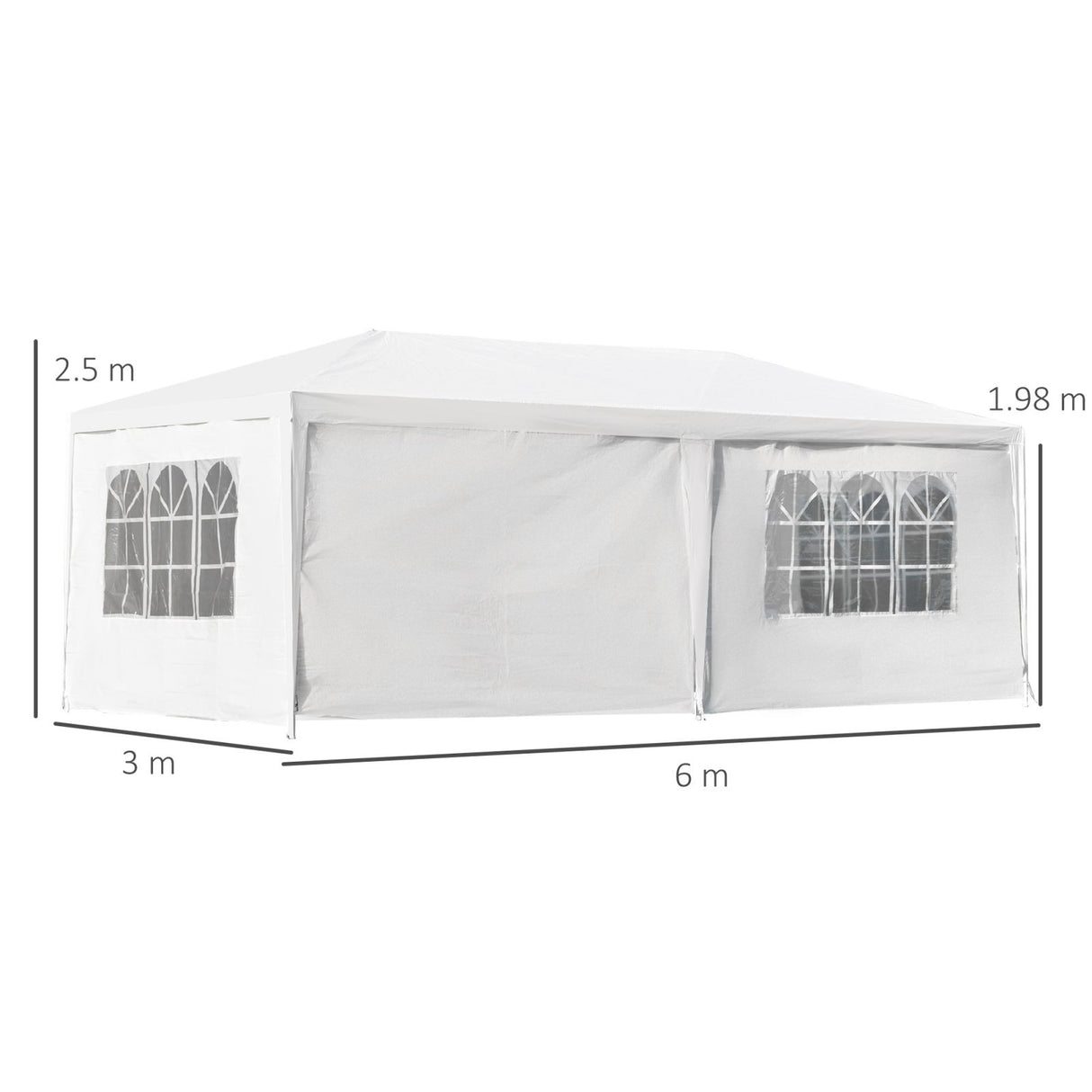 easycomfort easycomfort tendone gazebo 6x3m con pareti laterali rimovibili per giardino bianco ean 8055776912004