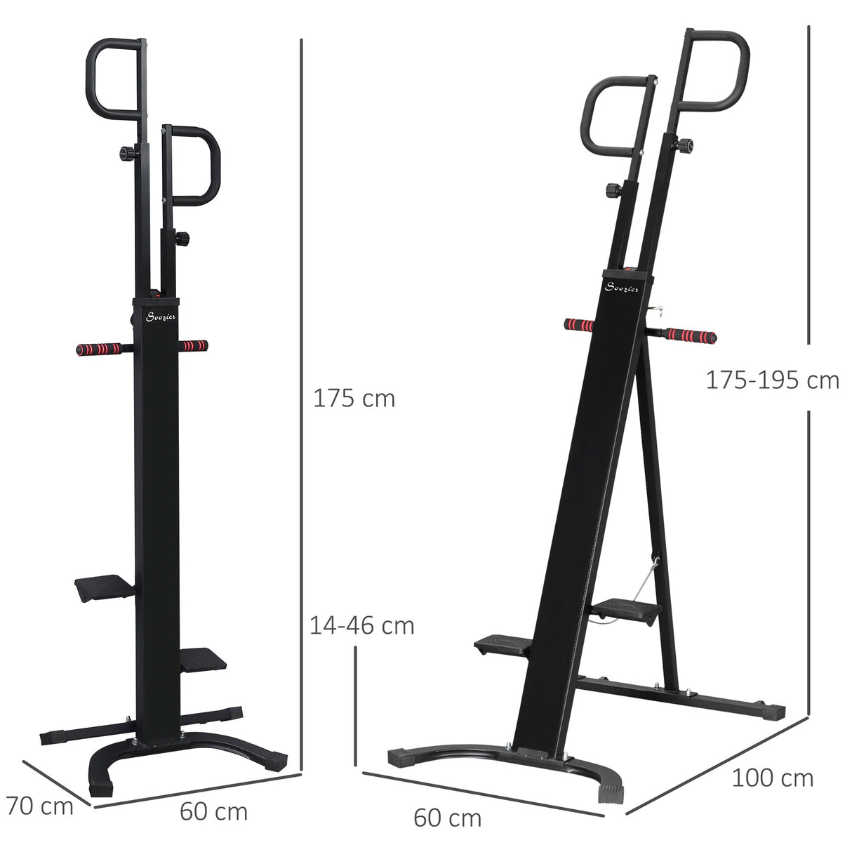 easycomfort easycomfort vertical climber con monitor lcd e altezza regolabile arrampicatore in acciaio e abs 100x60x175 195 cm nero