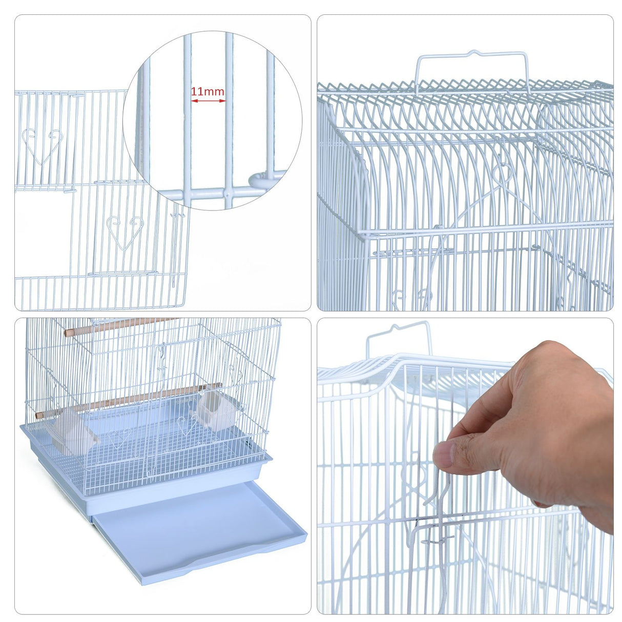 easycomfort easycomfort voliera per uccelli gabbia per uccelli voliera pappagalli bianco 47 5x36x91cm ean 8054111849418