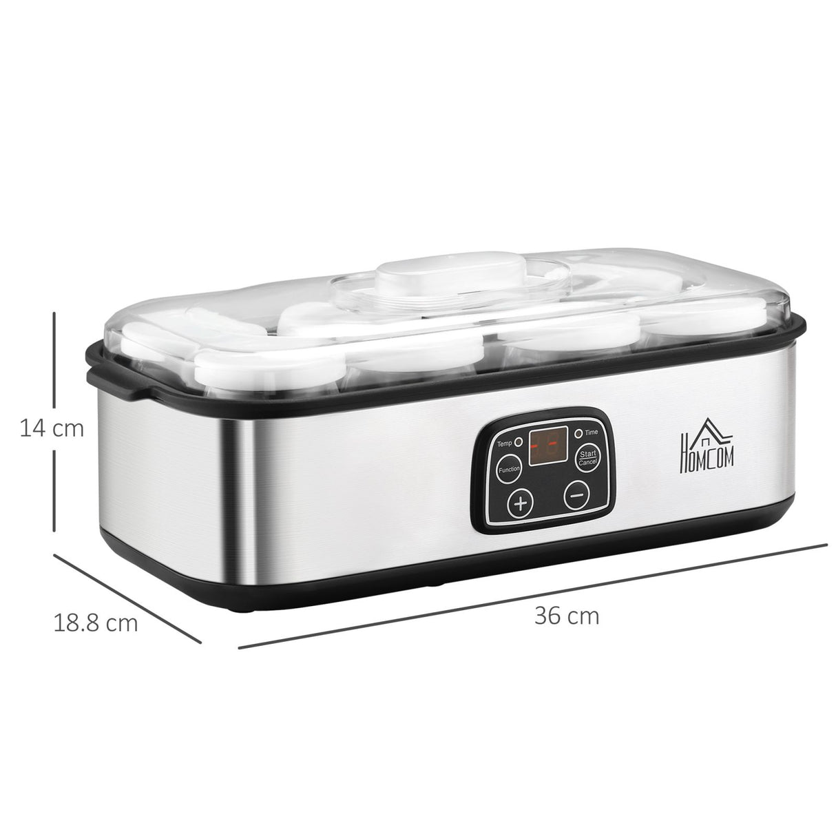 easycomfort easycomfort yogurtiera elettrica 30w con 8 vasetti inclusi e temperatura regolabile 20 55c argento