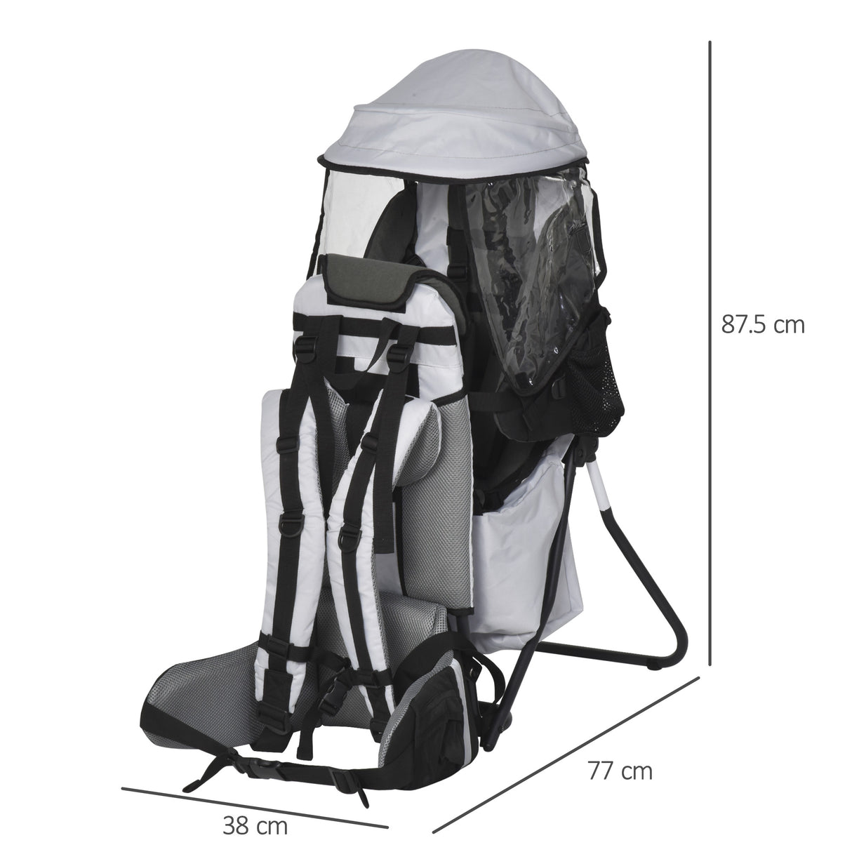 easycomfort easycomfort zaino porta bimbo per trekking pieghevole impermeabile e con tettuccio rimovibile 38x77x87 5cm grigio
