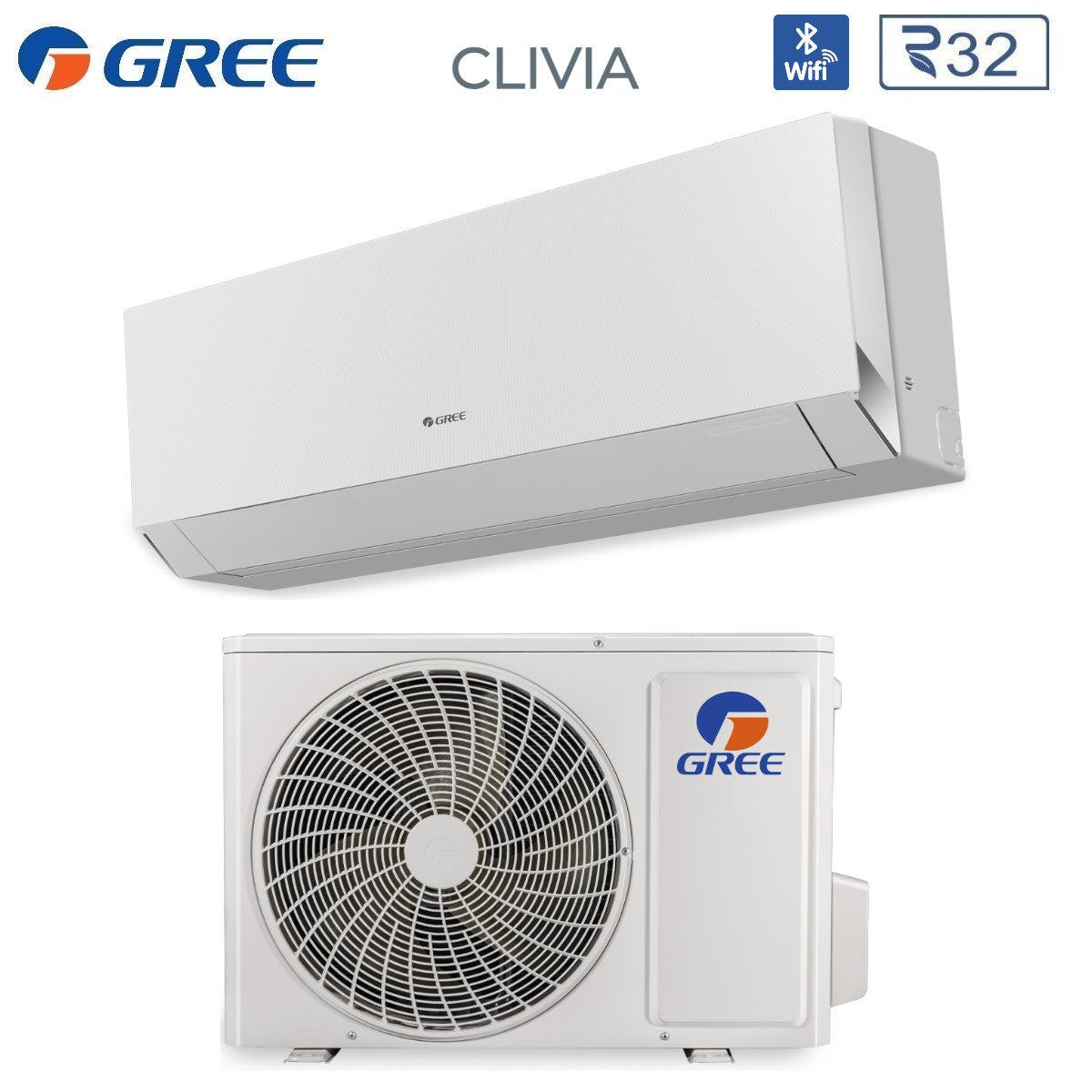 gree climatizzatore condizionatore gree inverter serie clivia white 12000 btu gwh12aucxb k6dna1ai r 32 wi fi integrato aa colore bianco