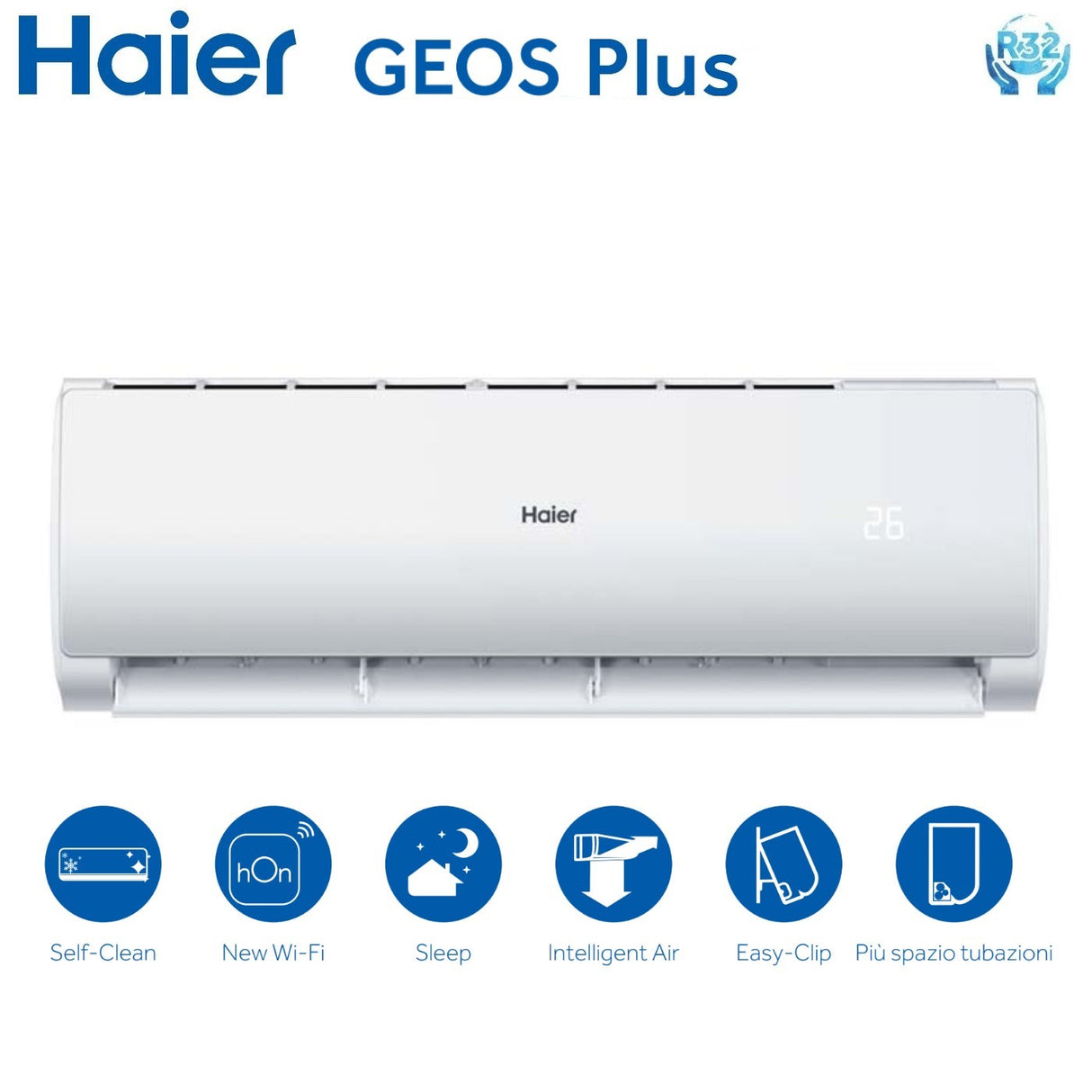 haier climatizzatore condizionatore haier dual split inverter serie geos plus 99 con 2u40meffra r 32 wi fi integrato 90009000 ean 8059657012500