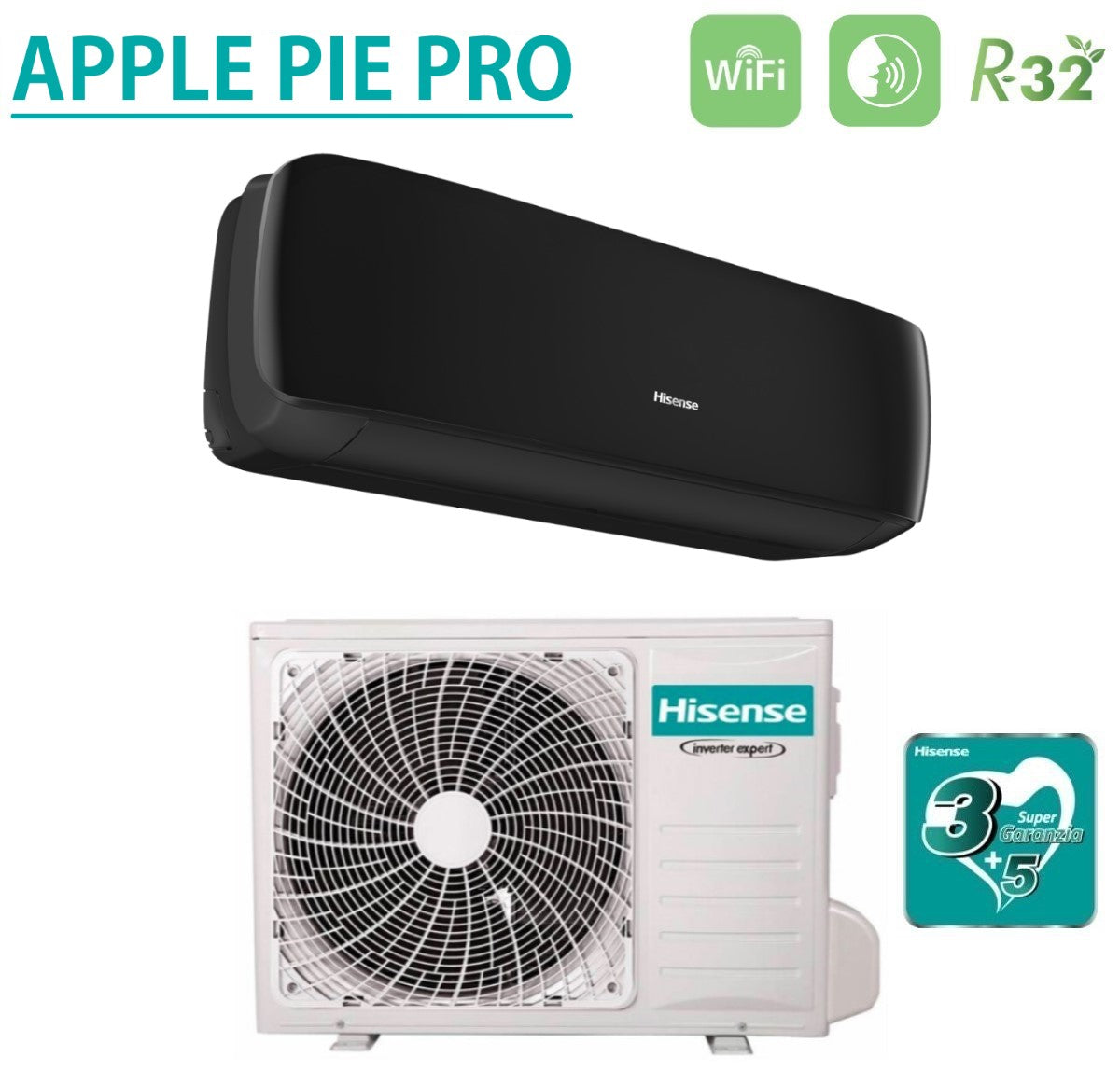 hisense climatizzatore condizionatore hisense inverter serie apple pro black 9000 btu tgve090bg r 32 wi fi integrato classe aa colore nero