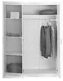 no brand armadio 3 ante cm 140x55x190h bianco massello