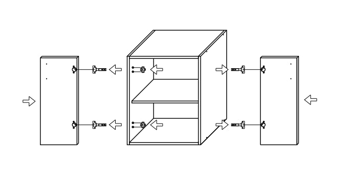no brand mobile cucina pensile 2 ante componibile cm 80x30x72h bianco