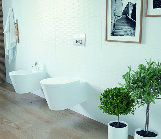 oli placca di comando oli 74 plain doppio tasto per cassetta scarico in abs colore cromo lucido