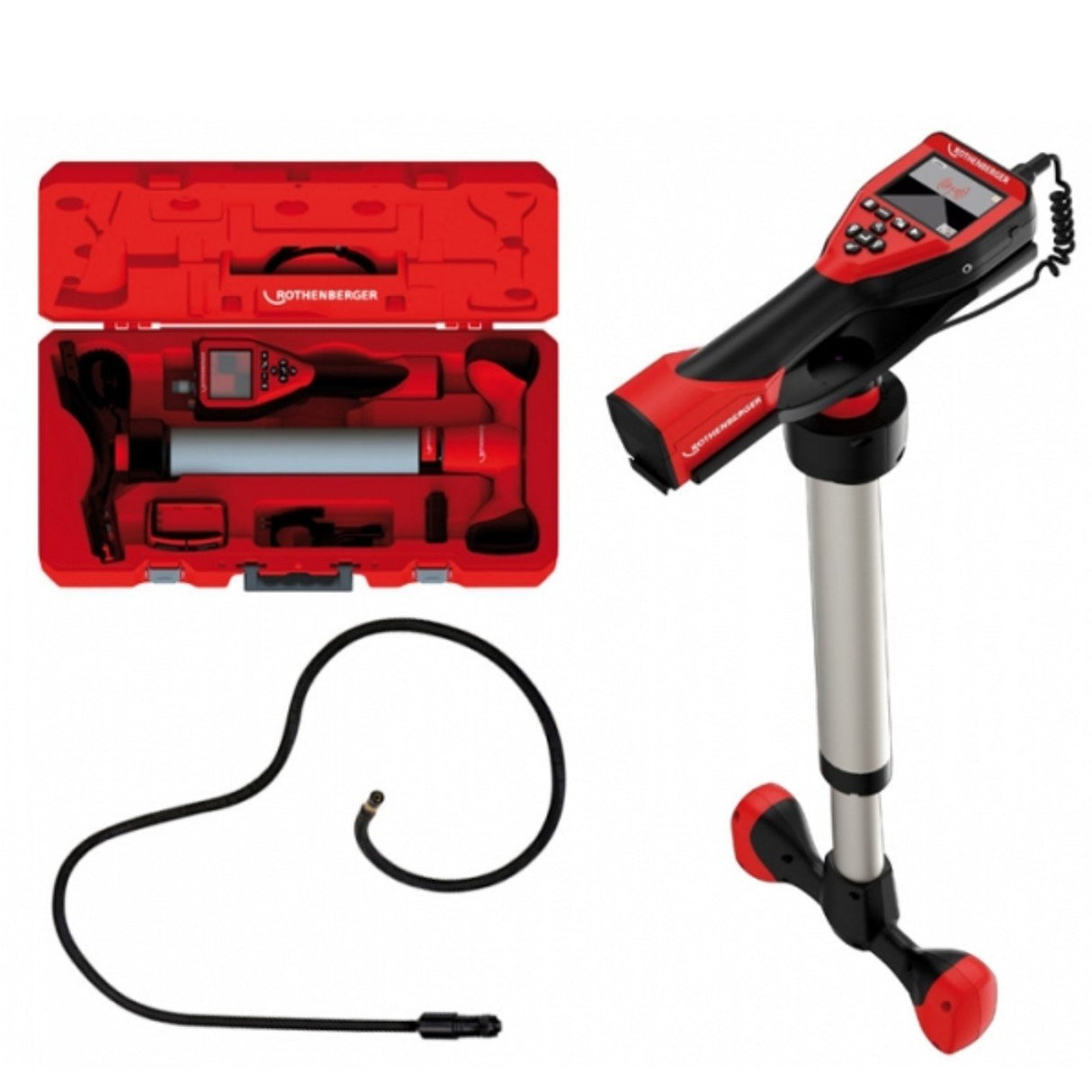 rothenberger set videocamera per ispezione rothenberger modello roscope i200 3 in 1 modul roloc plus in valigetta di plastica