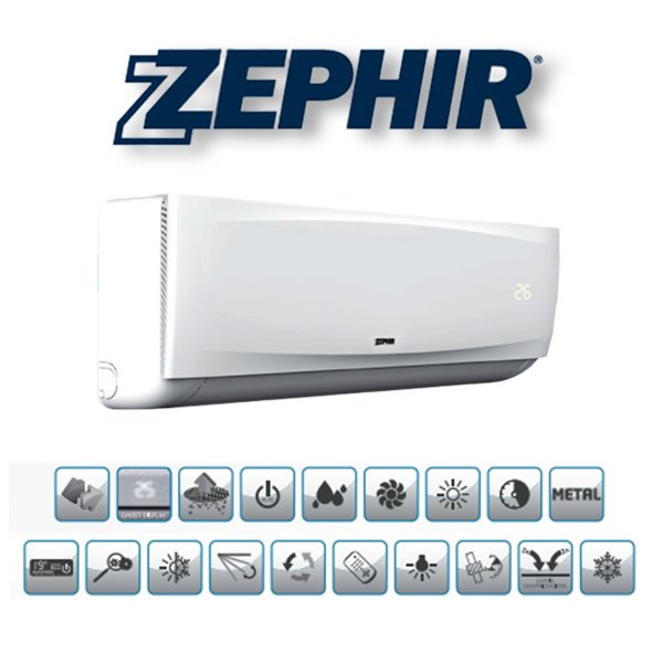 zephir climatizzatore condizionatore zephir inverter serie elegance 12000 btu zcm12000 r 32 classe aa ean 8019101724410