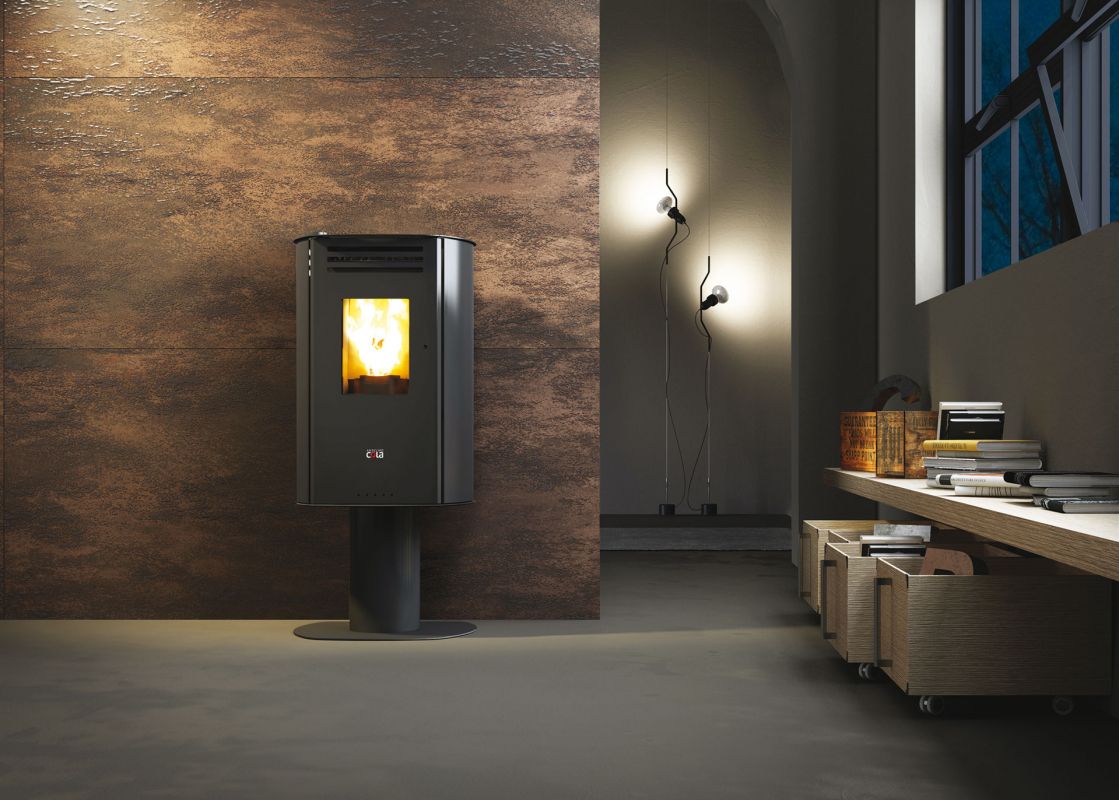 anselmo cola stufa a pellet anselmo cola mod vision hr 633 kw wi fi vari colori disponibili novita piedistallo optional nera ean 99811945