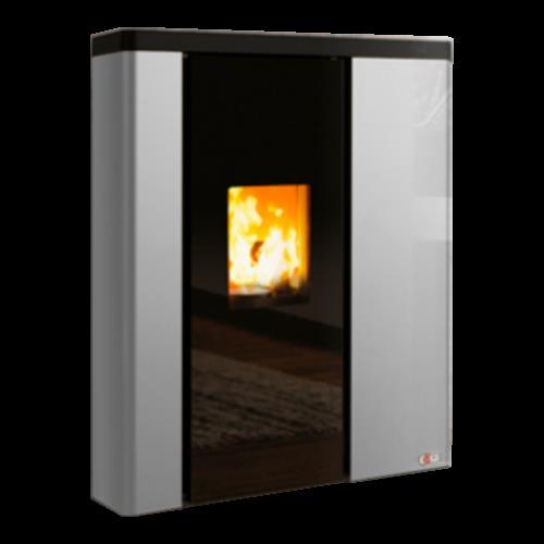 anselmo cola stufa a pellet ventilata anselmo cola blues ermetica 8 kw in acciaio e maiolica wi fi integrato disponibile in vari colori ean 99810962