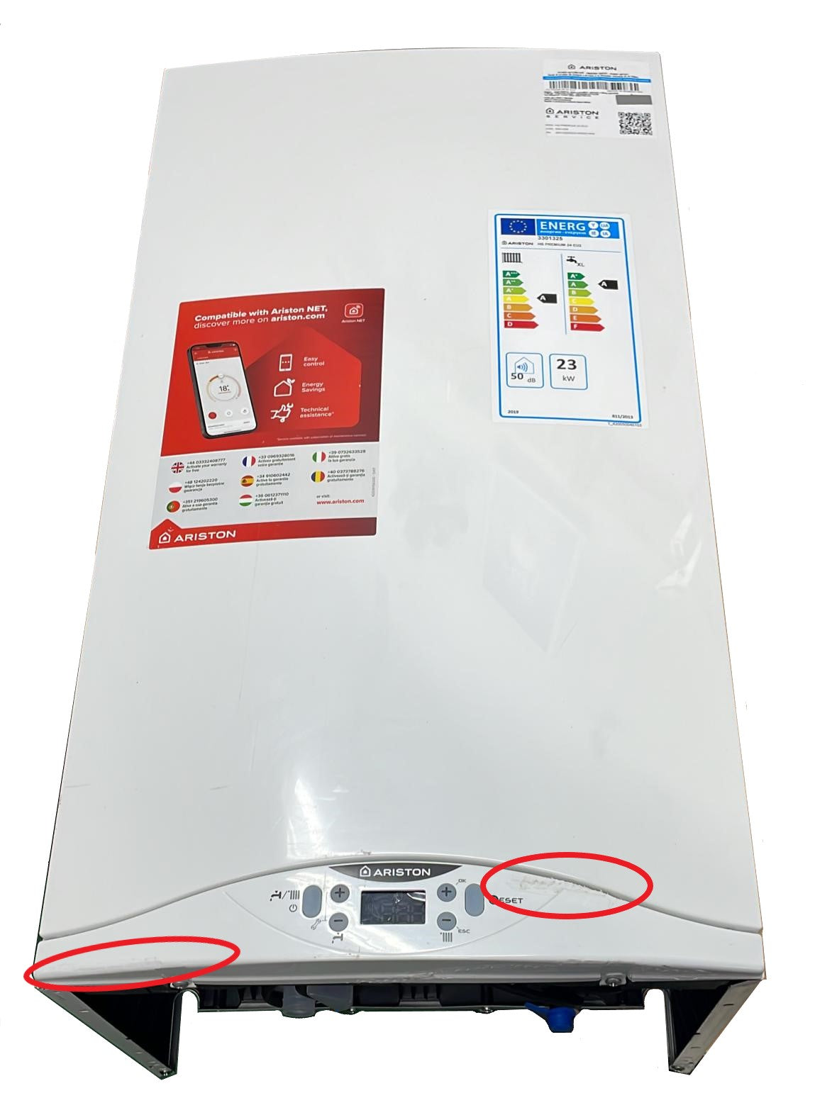 ariston area occasioni caldaia ariston hs premium 24 eu a condensazione completa di kit scarico fumi metano 3301325