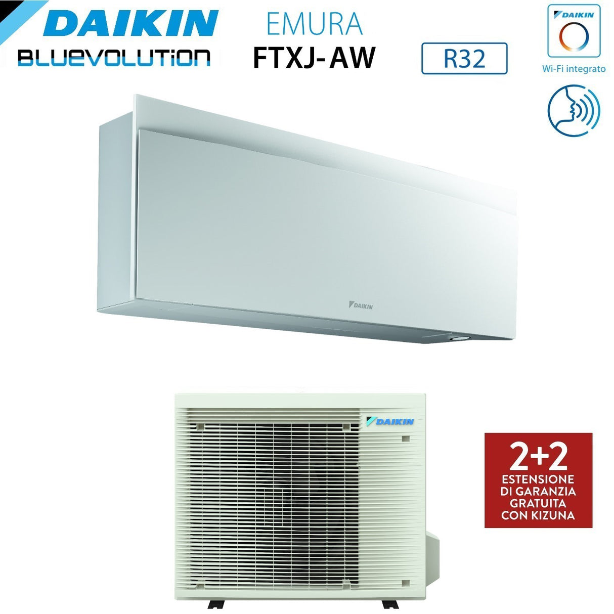 daikin climatizzatore condizionatore daikin bluevolution inverter serie emura white iii 15000 btu ftxj42aw r 32 wi fi integrato classe a garanzia italiana novita