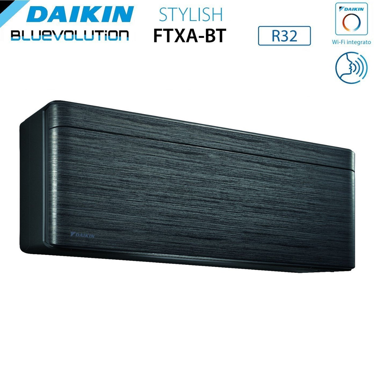 daikin climatizzatore condizionatore daikin bluevolution trial split inverter serie stylish real blackwood 7712 con 3mxm52n r 32 wi fi integrato 7000700012000 colore legno nero garanzia italiana