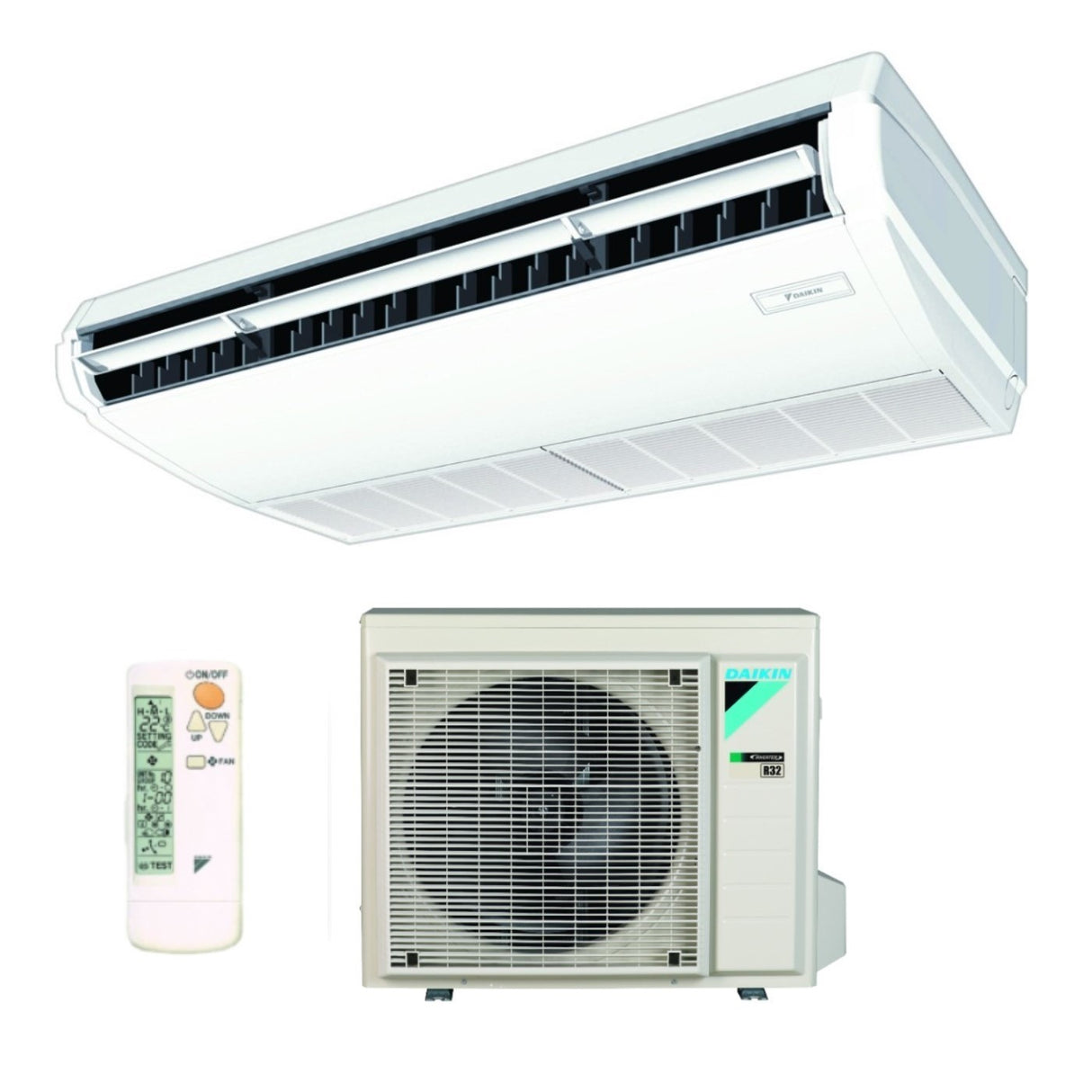 daikin climatizzatore condizionatore daikin pensile a soffitto dc inverter 18000 btu fha50a r 32 wi fi optional con comando a filo garanzia italiana