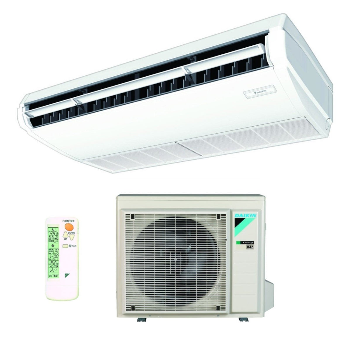 daikin climatizzatore condizionatore daikin pensile a soffitto dc inverter 24000 btu fha71a monofase r 32 wi fi optional con comando a filo