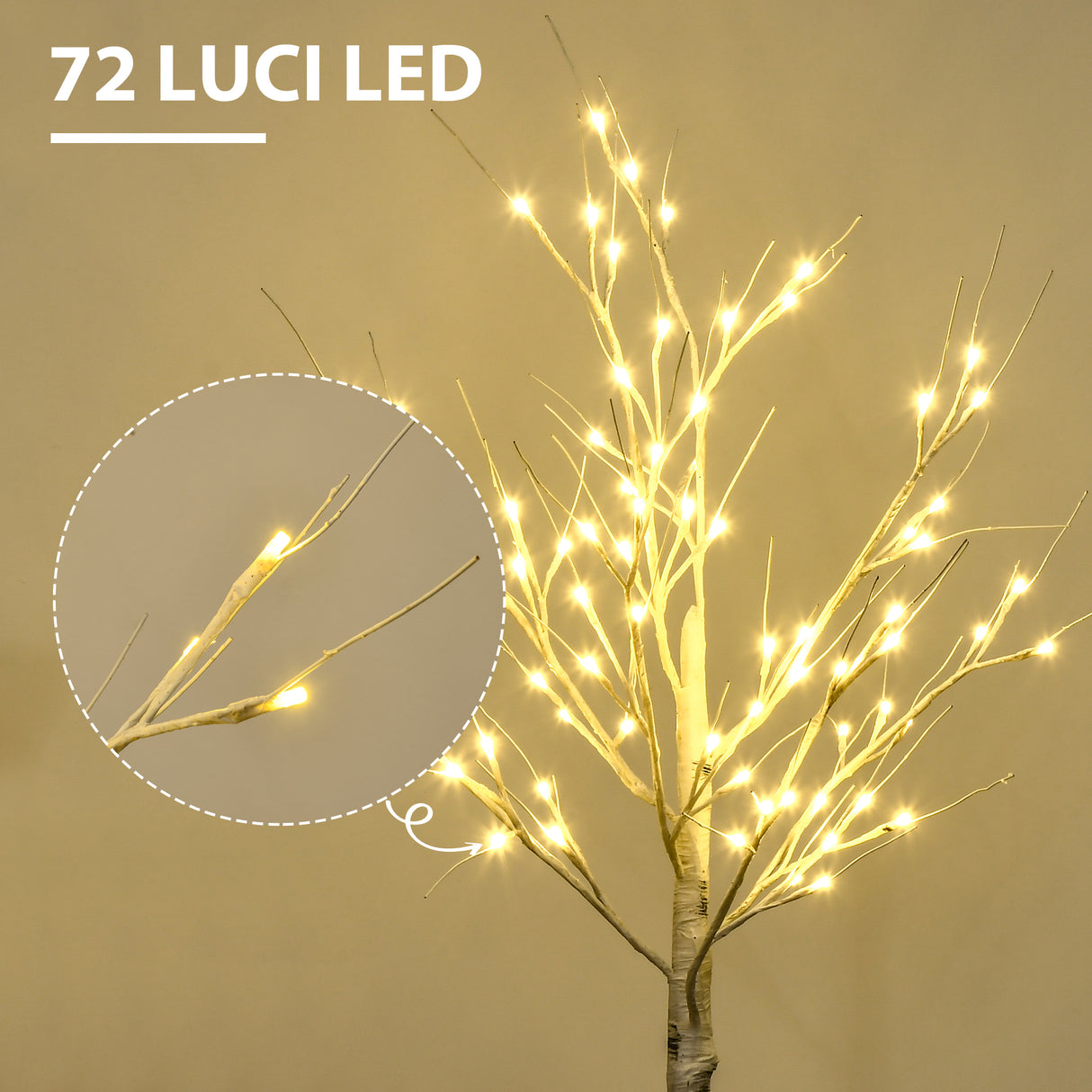 easycomfort easycomfort albero di natale bianco piccolo in pp e metallo con 72 luci led per interni ed esterni 17x17x120 cm