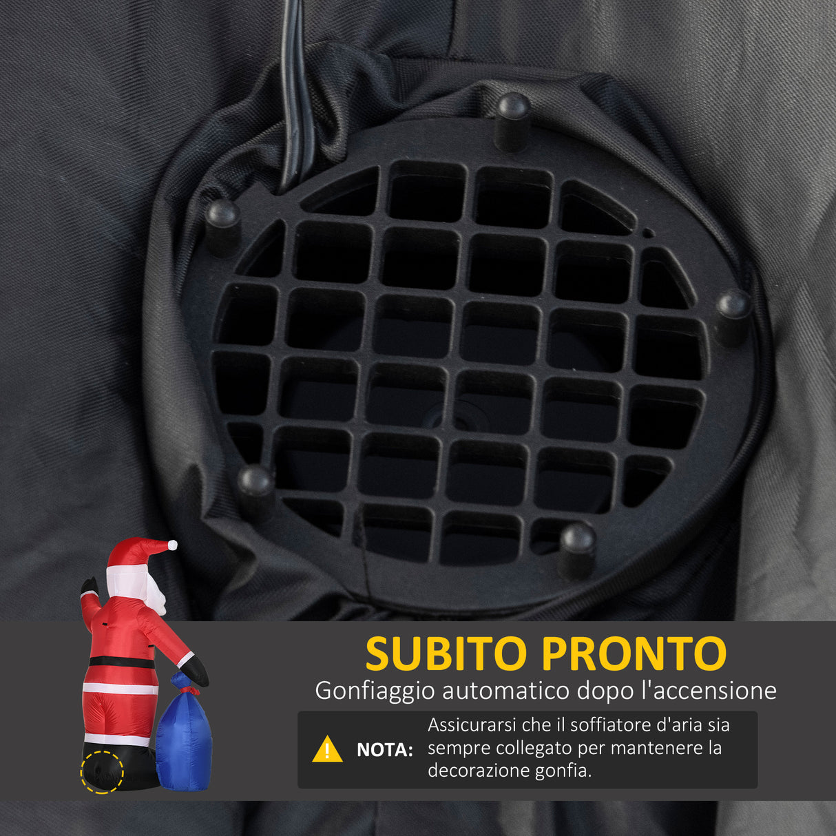 easycomfort easycomfort babbo natale gonfiabile con luci led bianche e gonfiatore incluso 146x77x238 cm