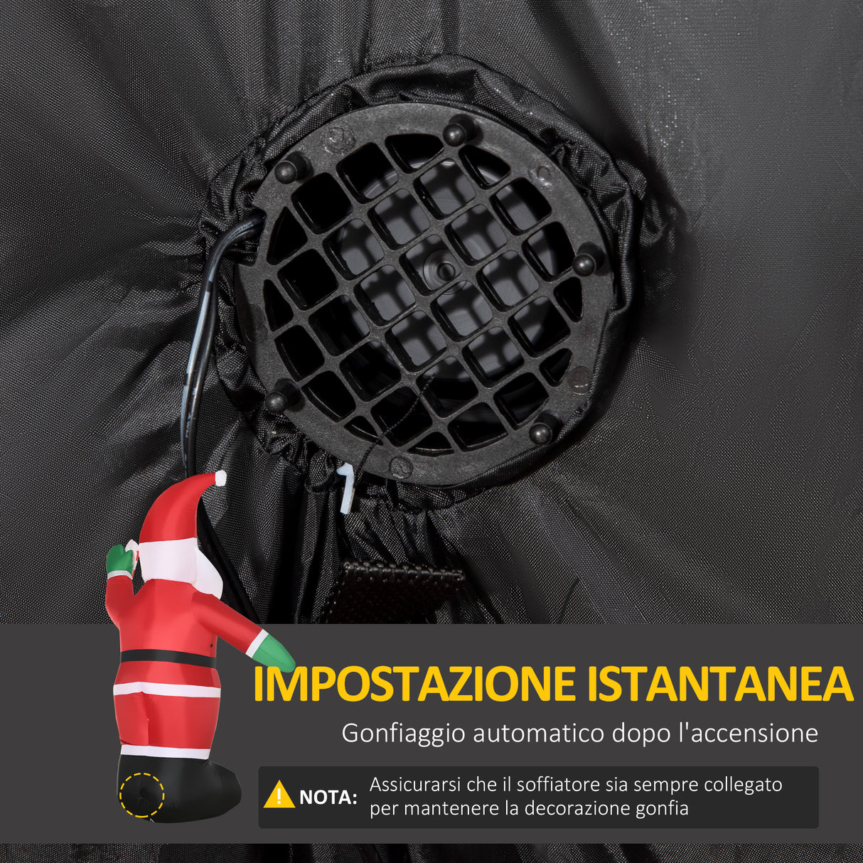 easycomfort easycomfort babbo natale gonfiabile con luci led e gonfiatore incluso 155x85x240cm