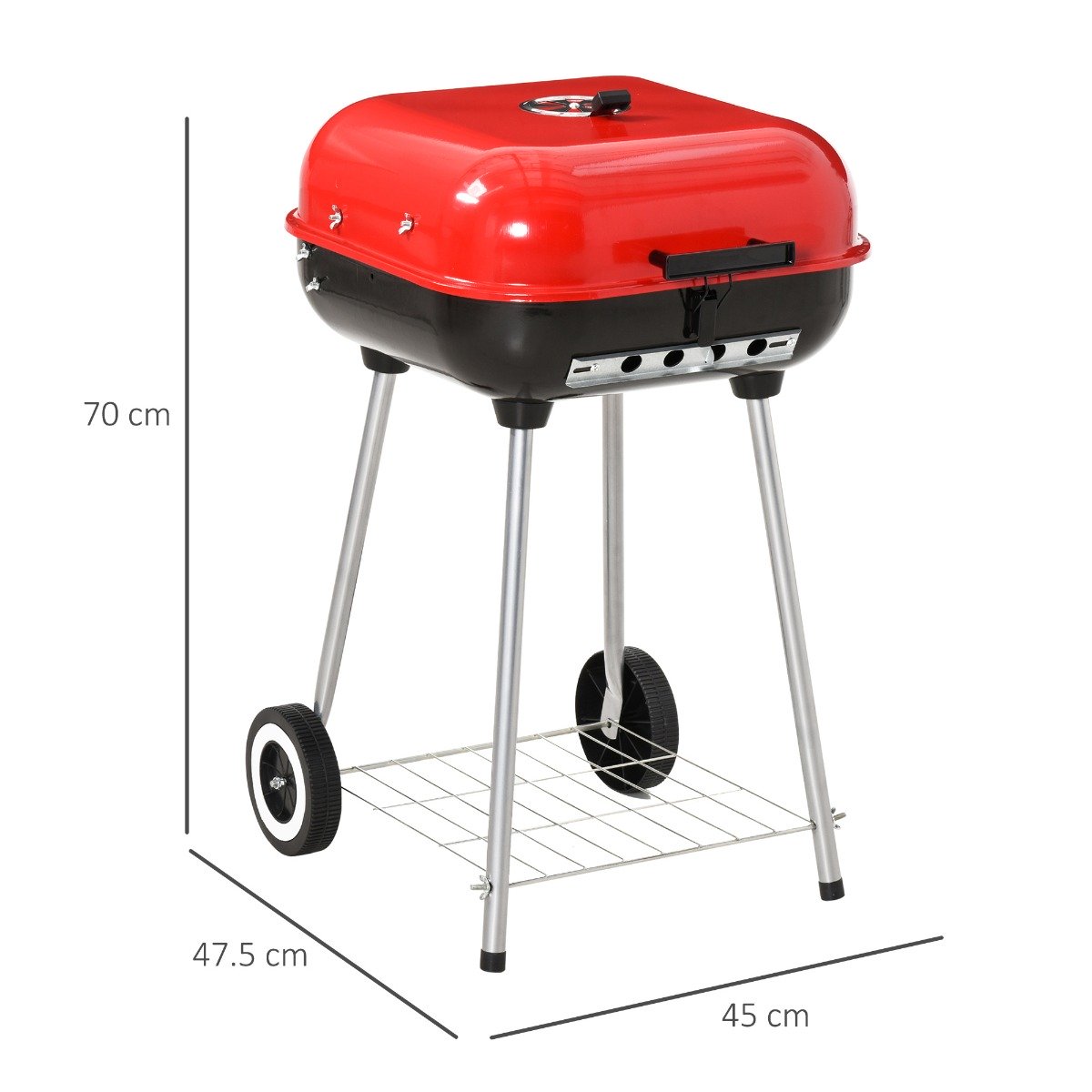 easycomfort easycomfort barbecue a carbonella bbq grill con coperchio e ruote 45x47 5x70cm ean 8054111846141
