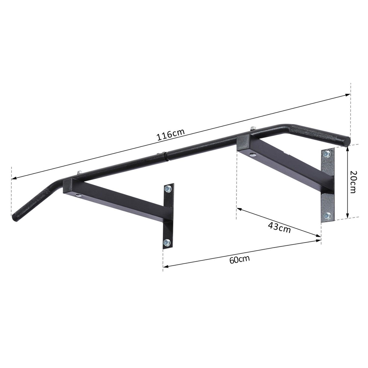 easycomfort easycomfort barra per trazione a muro professionale con struttura in acciaio 116 x 43 x 20cm nero ean 8054111840309