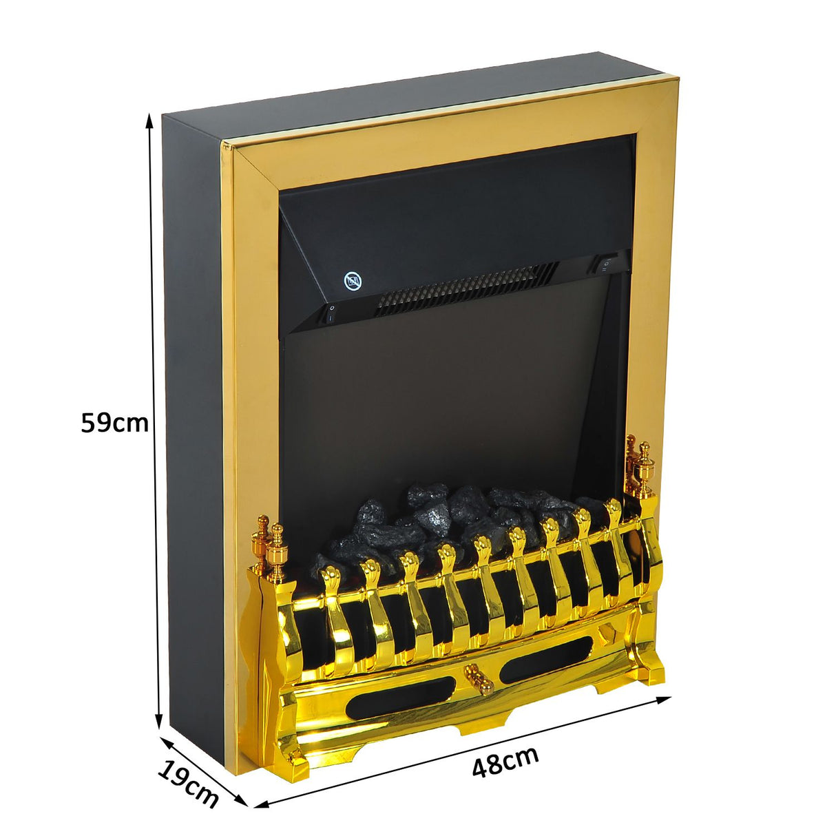 easycomfort easycomfort camino elettrico da incasso o da terra 2000w in plastica e metallo oro 48x19x59cm ean 8055776915982