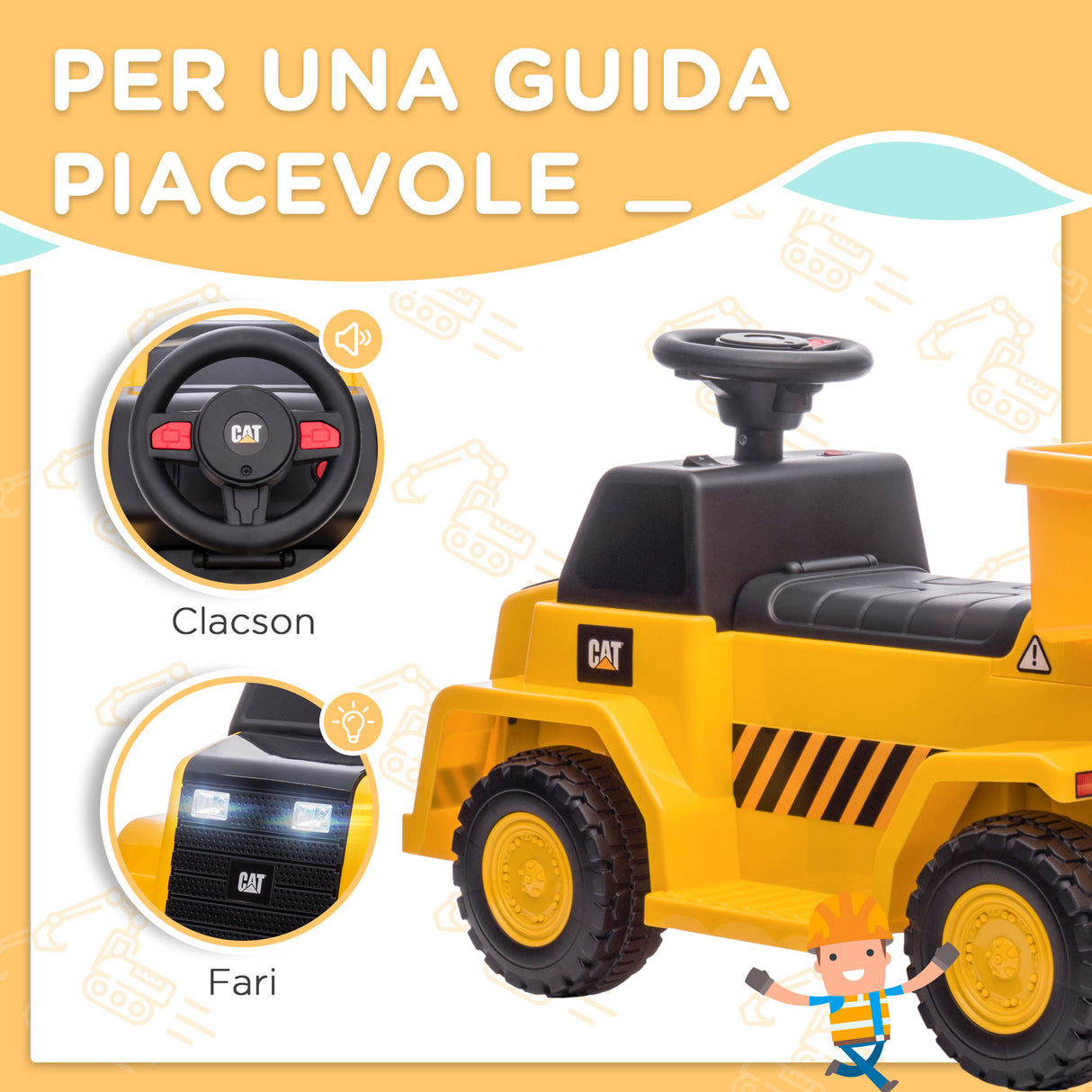 easycomfort easycomfort camion giocattolo elettrico con benna di scarico fari e suoni per bambini 18 36 mesi 74 5x36x43 5 cm