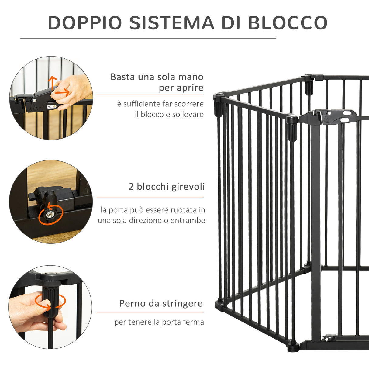 easycomfort easycomfort cancelletto di sicurezza pieghevole 6 sezioni cancellino barriera per cani in acciaio nero