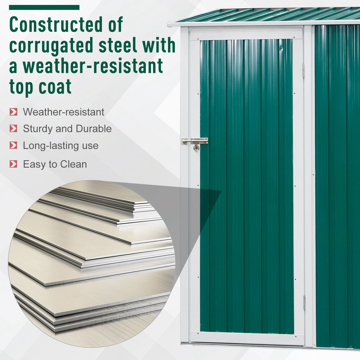 easycomfort easycomfort capanno casetta attrezzi da giardino in acciaio 1 porta con chiavistello verde ean 8055776911649