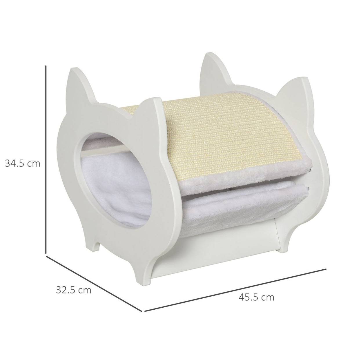 easycomfort easycomfort casetta cuccia per gatti in legno con tiragraffi cuscino e rivestimento peluche ean 8054111845366