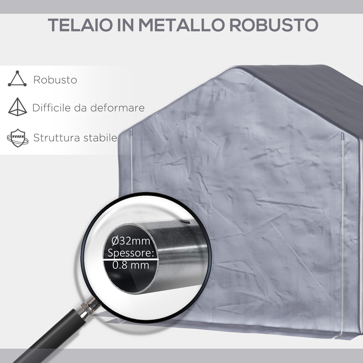 easycomfort easycomfort casetta da giardino e tenda garage 2x2m per auto e bici acciaio e copertura anti uv grigio