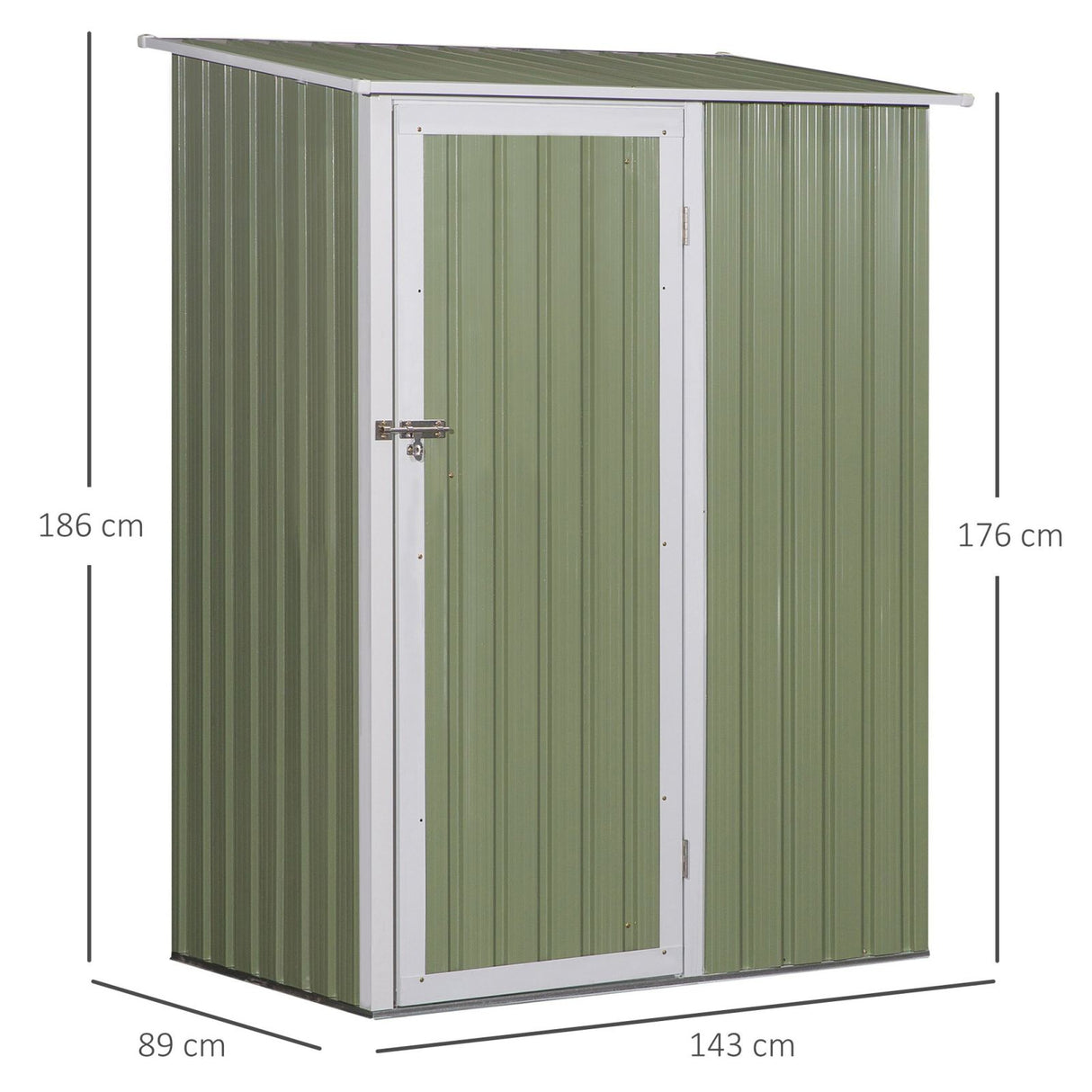 easycomfort easycomfort casetta da giardino porta utensili in lamiera di acciaio capanno da giardino in acciaio con porte scorrevoli 143x89x186cm verde chiaro ean 8054144139067