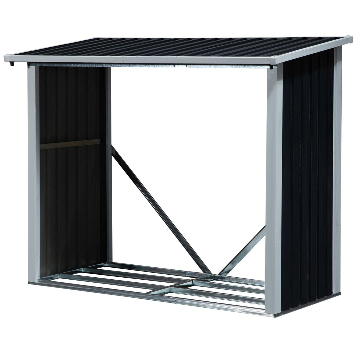 easycomfort easycomfort casetta porta legna legnaia da esterno in acciaio tetto inclinato e scolo acqua ean 8054144136981