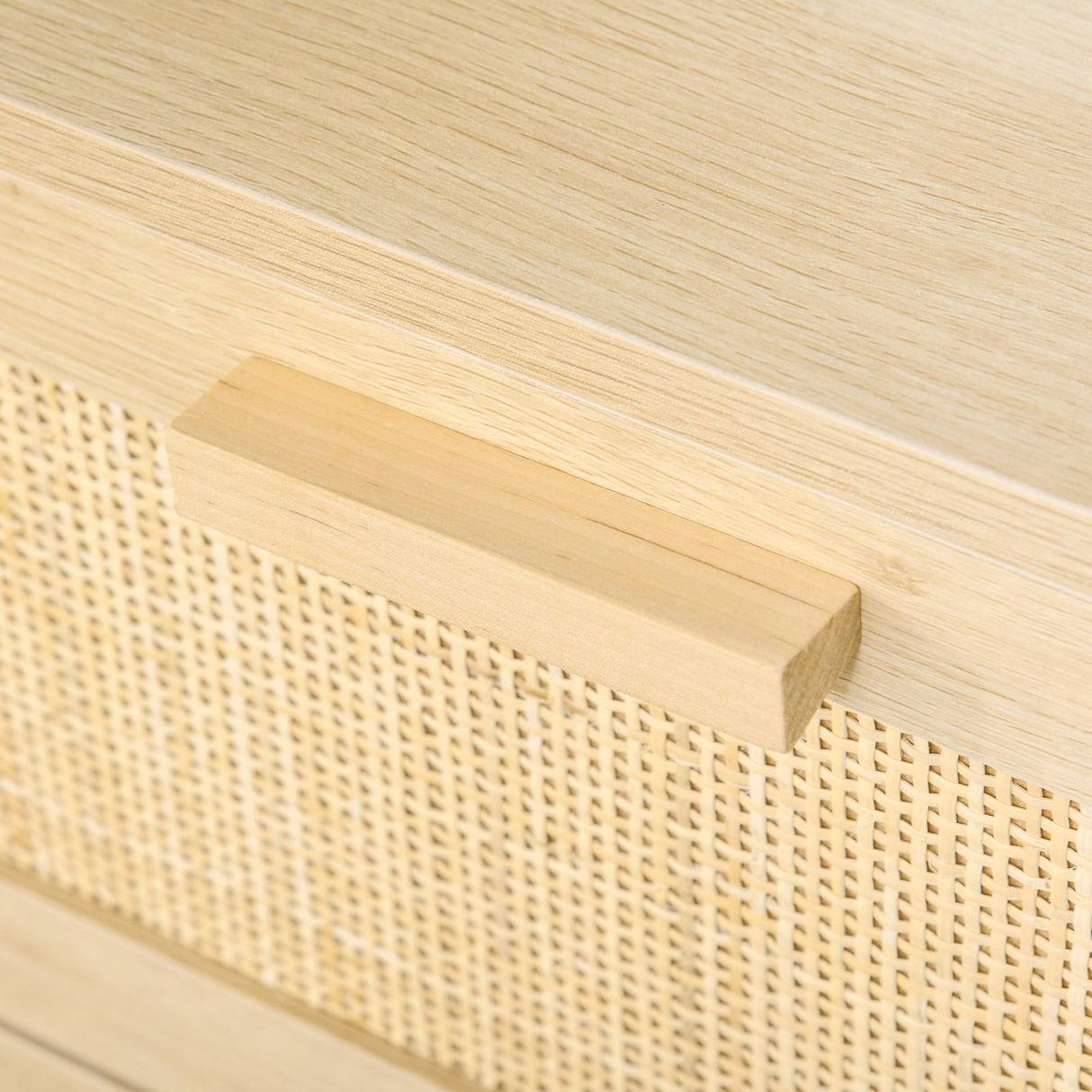 easycomfort easycomfort cassettiera con 3 cassetti in rattan color legno naturale 80x40x80cm