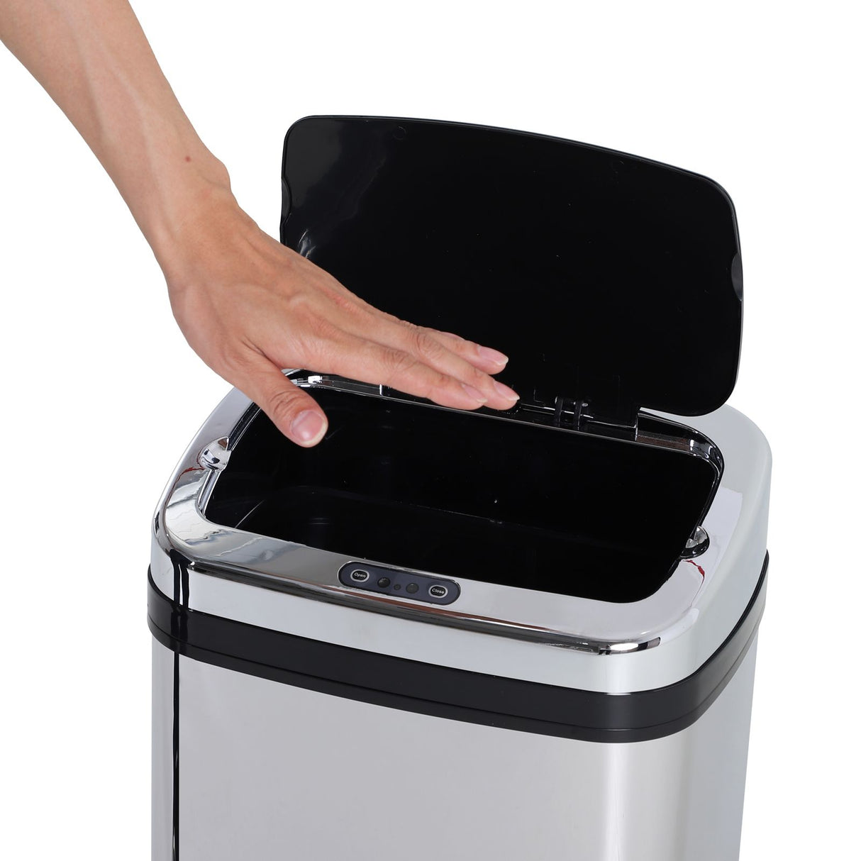 easycomfort easycomfort cestino dei rifiuti rettangolare in acciaio inox con sensore automatico 50l ean 8054111841733