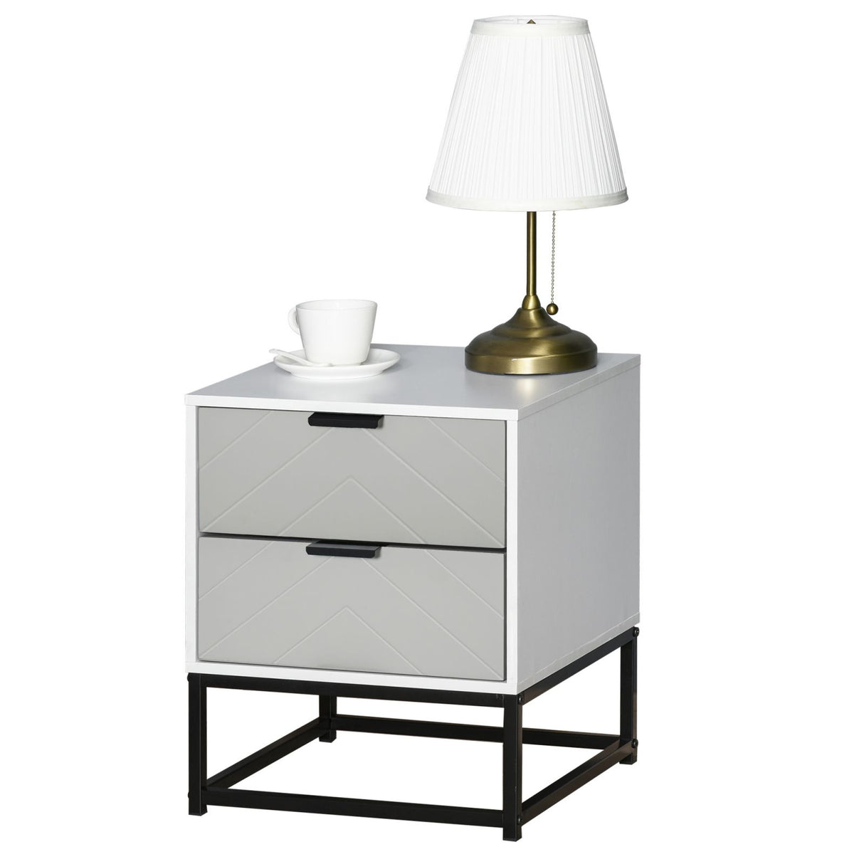 easycomfort easycomfort comodino con 2 cassetti base in metallo mobiletto da salotto e studio ean 8054111847353