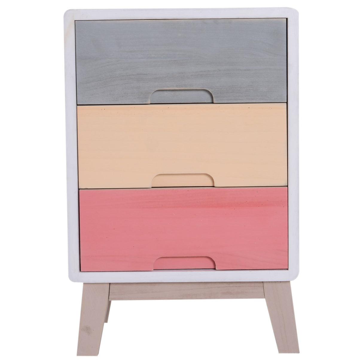 easycomfort easycomfort comodino in legno colorato 3 cassetti 30x34x51cm ean 8054111847155