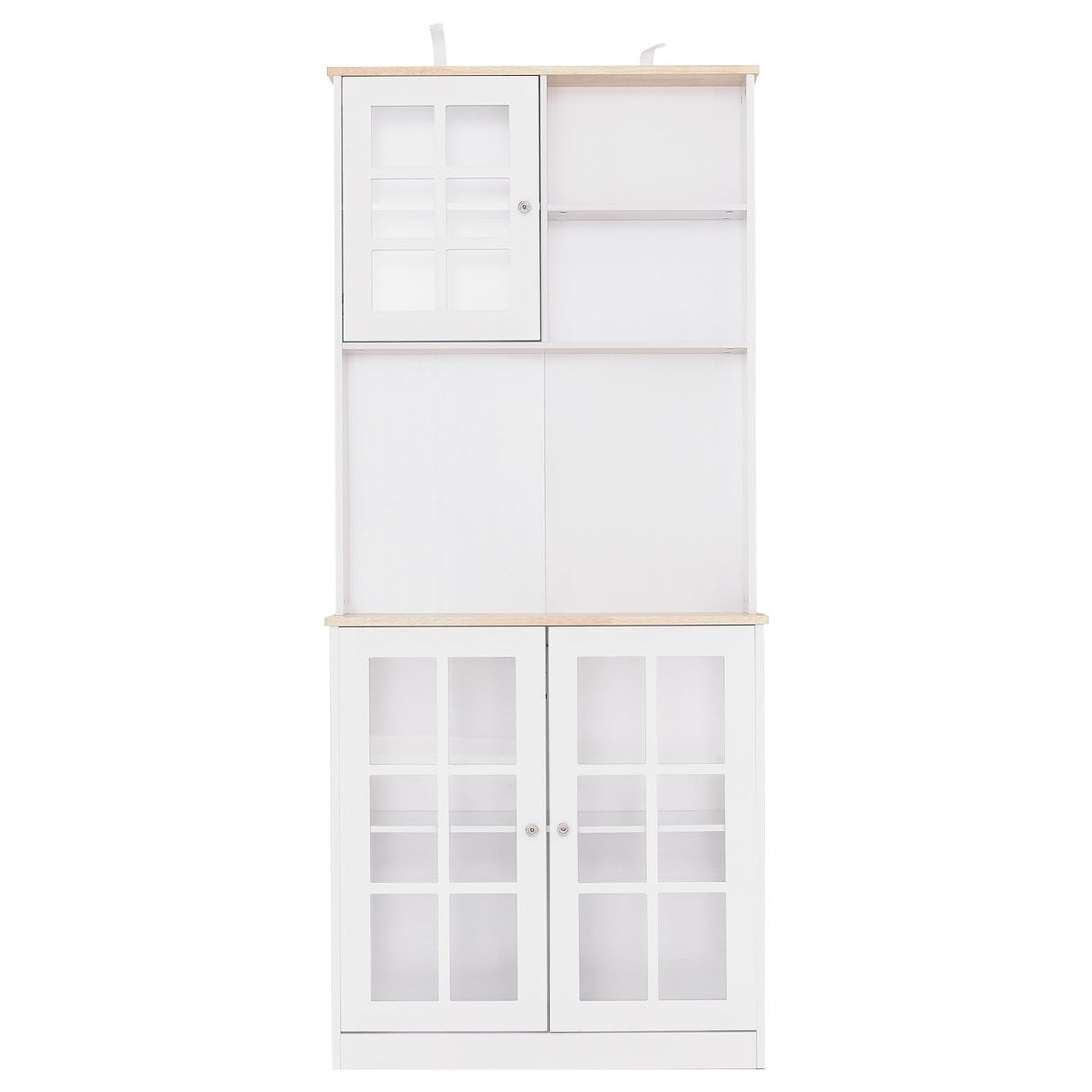 easycomfort easycomfort credenza moderna in legno mdf bianco con 2 vetrinette 80 x 37 x 183 cm ean 8054111844642