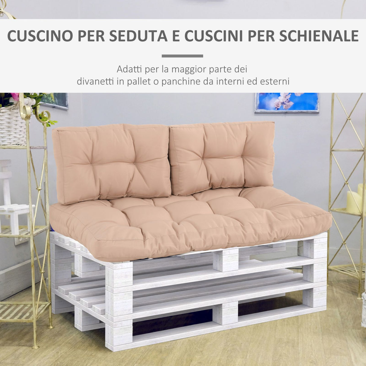 easycomfort easycomfort cuscineria per pallet set 3 cuscini per seduta e schienale di divani panca con bancali poliestere beige ean 8055776911212