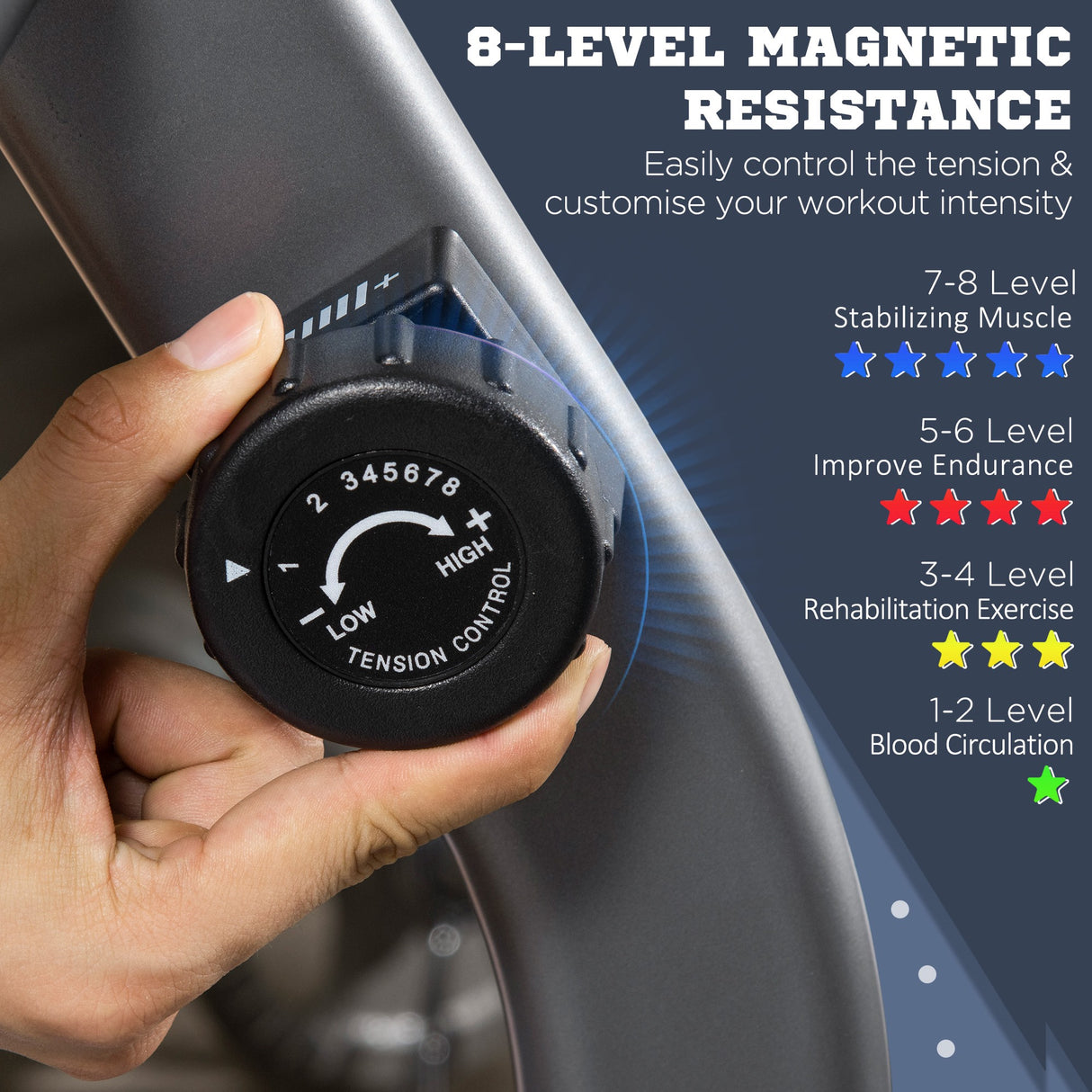 easycomfort easycomfort cyclette orizzontale recumbent con 8 livelli di resistenza schermo lcd e seduta regolabile 122 137x62x103 cm