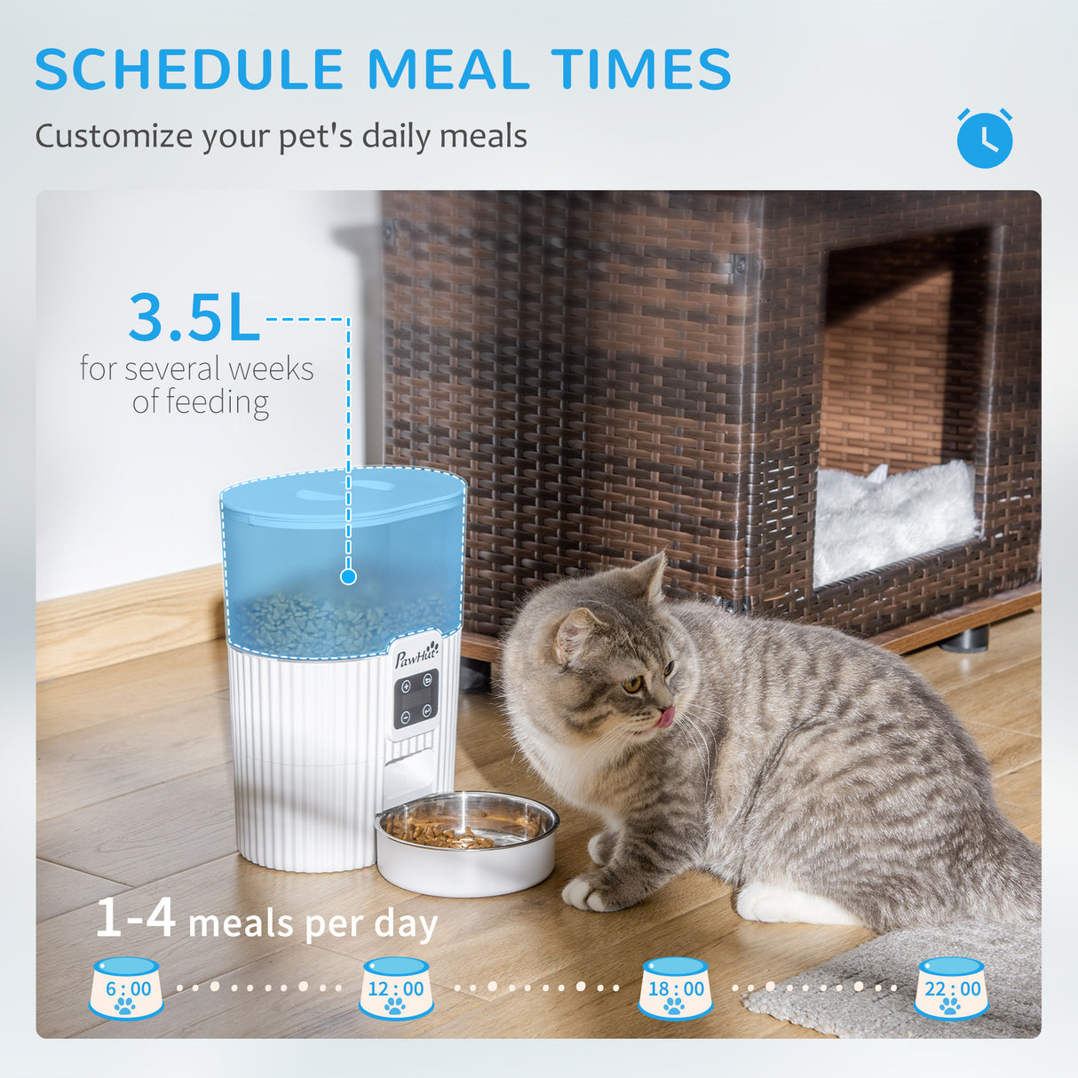 easycomfort easycomfort distributore automatico cibo gatti e cani con ciotola e timer 1 6 pasti al giorno 20 5x25x28cm