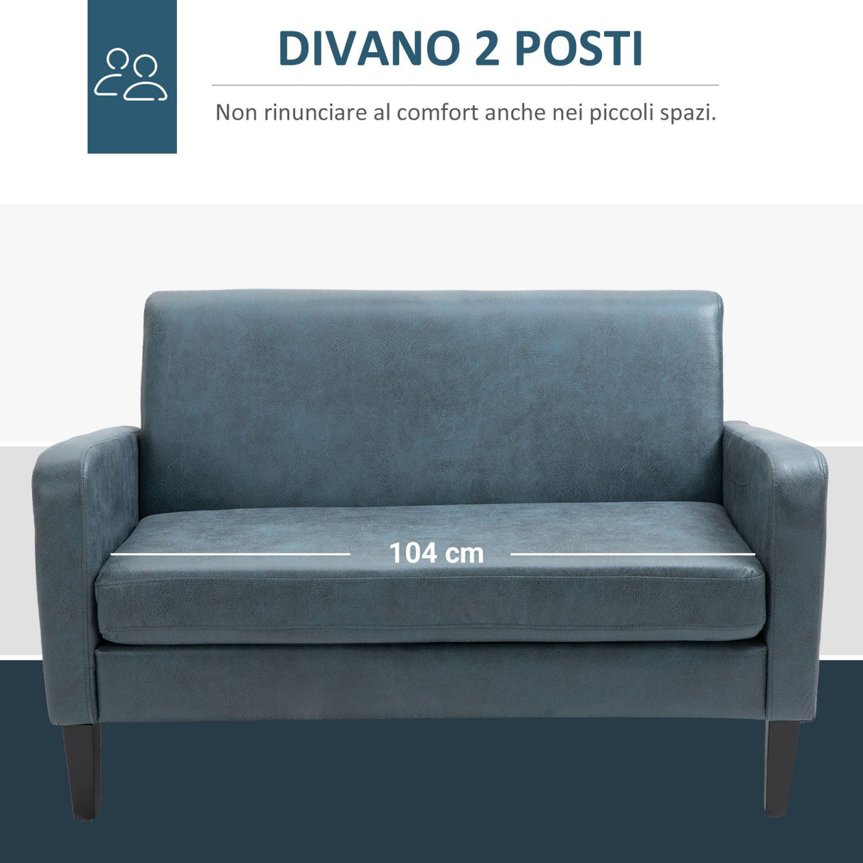 easycomfort easycomfort divano 2 posti con struttura in legno e rivestimento in tessuto grigio azzurro ean 8055776916361