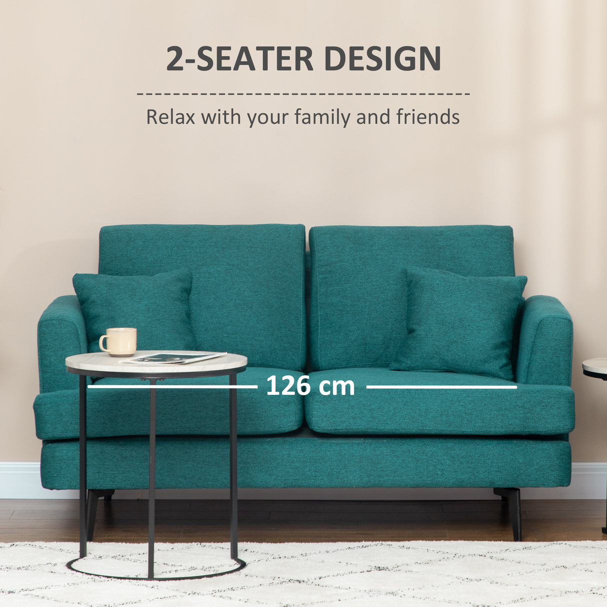 easycomfort easycomfort divano 2 posti moderno con rivestimento in tessuto e imbottitura spessa 160 x 87 x 87cm verde