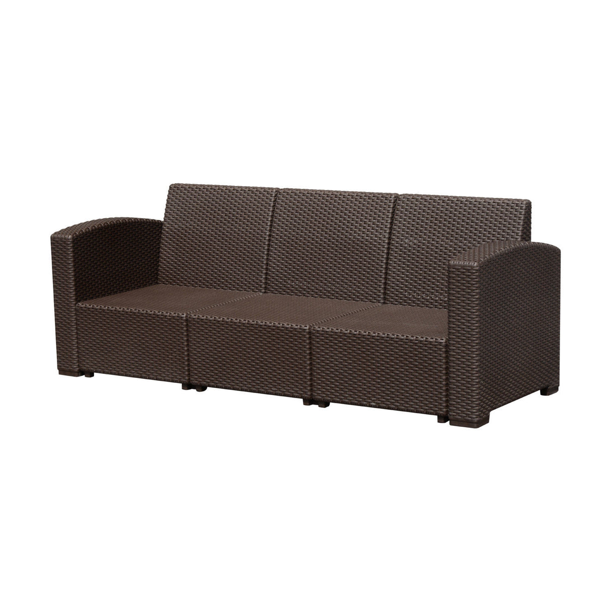 easycomfort easycomfort divano da esterno a 3 posti in pe rattan con cuscini marrone 199x71x75cm ean 8055776914978