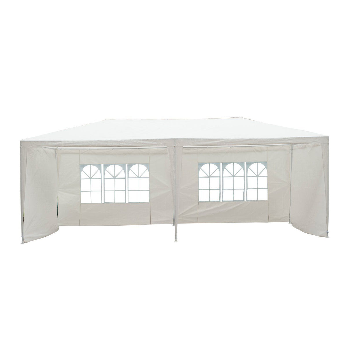 easycomfort easycomfort gazebo da esterno impermeabile in acciaio e pe con pannelli rimovibili bianco 3x6m ean 8055776913056