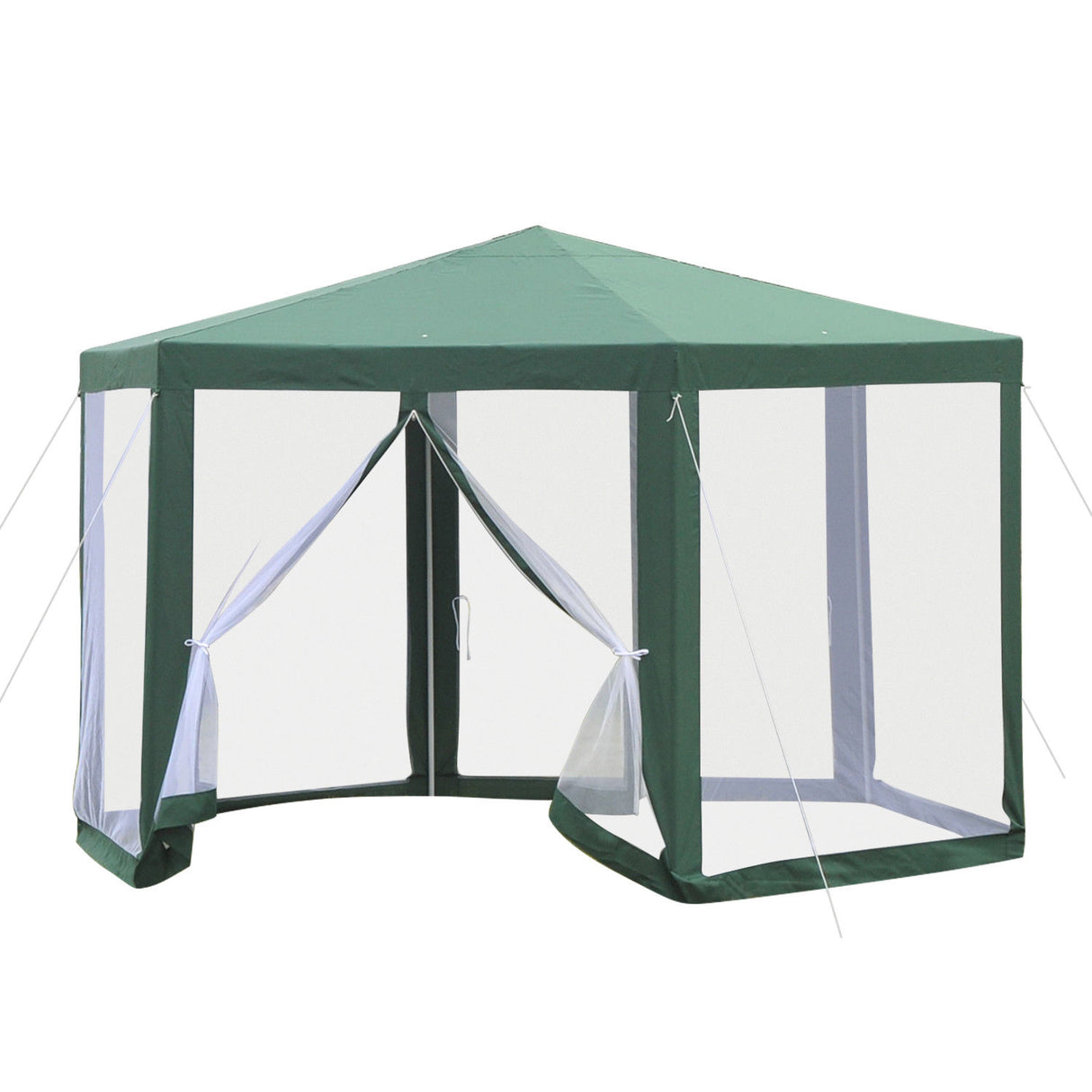 easycomfort easycomfort gazebo esagonale con zanzariere in ferro e poliestere verde ean 8054144138459