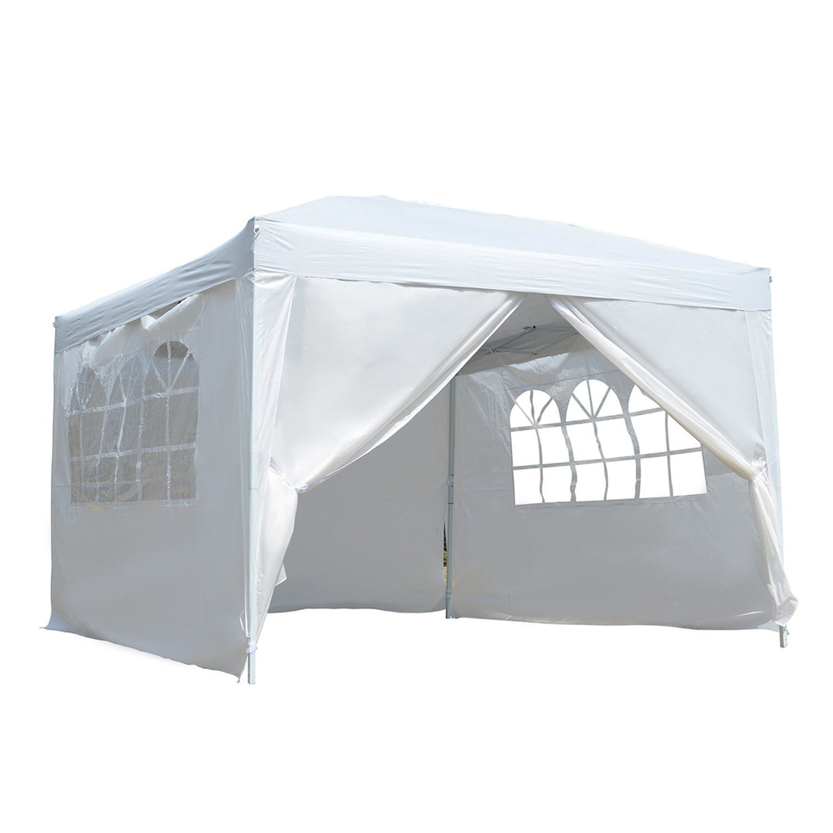 easycomfort easycomfort gazebo impermeabile con pannelli laterali in tessuto oxford bianco 3x3m ean 8054144132631