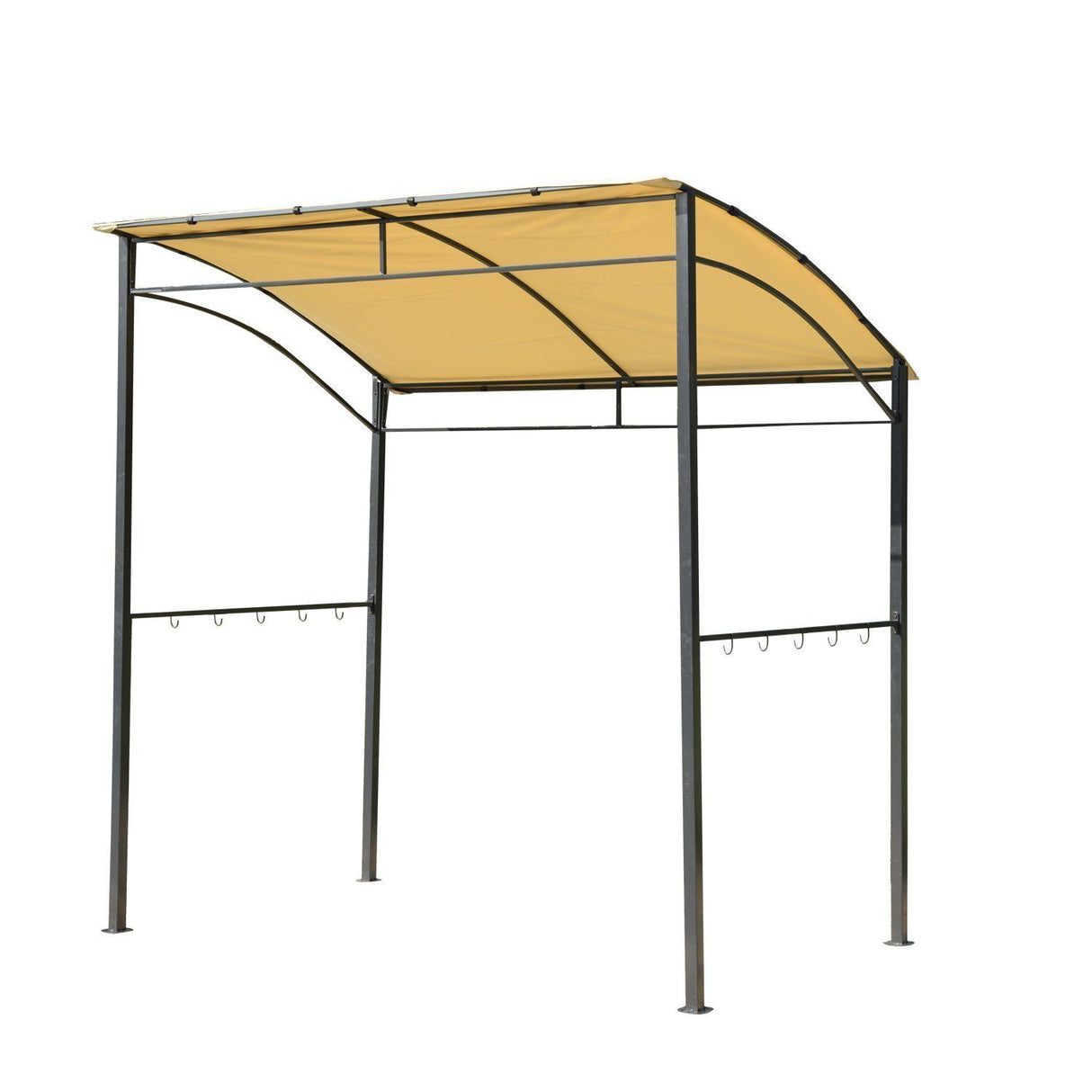 easycomfort easycomfort gazebo pergola per barbecue bbq con tetto ignifugo in poliestere 215 x 150 x 180220 cm beige ean 8054144133874